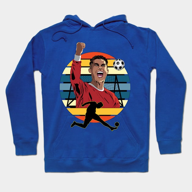 Soccer Retro Sunset Hoodie by PunnyPoyoShop